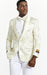Mens One Button Ivory and Gold Tuxedo Dinner Jacket