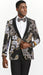Mens One Button Black and Silver Tuxedo Blazer