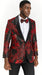 Mens One Button Black and Red Tuxedo Dinner Jacket