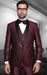 Shiny Burgundy Tuxedo - Sharkskin Maroon Tuxedo Suit