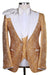 White and Gold Tuxedo With White Pants - Paisley Floral Suit