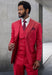 Men 3 Piece Suit Red