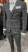 Mens Big Plaid Suits - Windowpane Suit - Charcoal