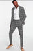 Bold Gangster Plaid Suit - 1920s Mens Fashion Window Pane Suit - Grey