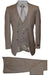 Men’s Modern Fit 3-Piece Taupe Suit with Vest – Stylish Formal Wear for Weddings & Business