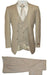 Men’s Tan Modern Fit 3-Piece Suit with Vest – Stylish Vested Formal Wear