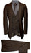 Mens Vested Modern Fit Suits Brown