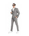 Mens Two Button Coffee Plaid Skinny Fit Suit