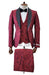 Red and Black Paisley Suit - Fashion Prom Tuxedo - Wedding Tuxedo