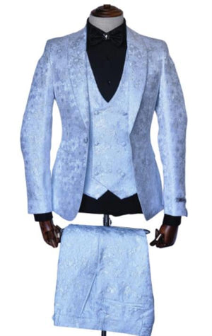 White Paisley Suit - Fashion Prom Tuxedo - Wedding Suit