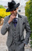 Mens Peak Lapel Ticket Pocket Suit Black and White
