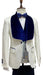Ivory and Royal Blue Tuxedo Dinner Jacket Wide Velvet Groom Tuxedo Jacket - Prom Blazer