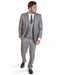 Mens Slim Fit Vested Suit - Slim Fit 3 Pieces Silver Grey Suit