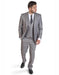Mens Slim Fit Vested Suit - Slim Fit 3 Pieces Silver Grey Suit