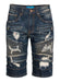 Mens LA Blue Moto Denim Short