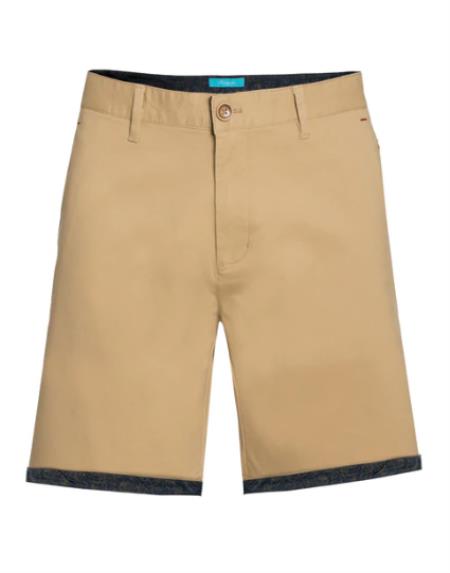 khaki & chino dress shorts men YLSDY Men's Golf Dress Shorts 9 Inch Lightweight Quick Dry Chino Casual Work with Pockets Summer Outdoor Color Block Shorts Khaki XL