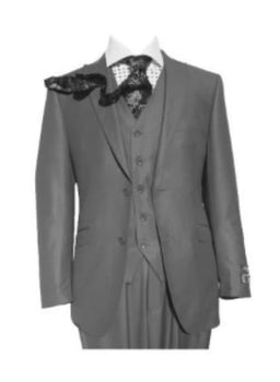Mens Slim Fit Vested Suit - Slim Fit 3 Pieces Grey Suit