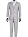 Mens Slim Fit Vested Suit - Slim Fit 3 Pieces Light Gray Suit