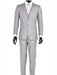 Mens Slim Fit Vested Suit - Slim Fit 3 Pieces Light Gray Suit