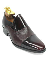 Carrucci Burgundy Deerskin and Calfskin Leather