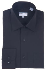 Mens Point Collar Regular Cuff Black
