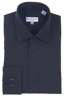 Mens Point Collar Regular Cuff Black
