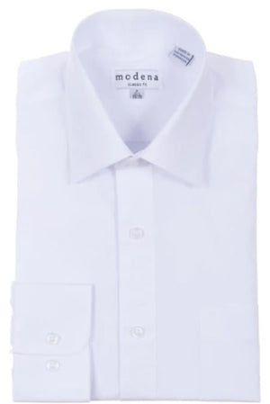 Mens Classic Fit Point Collar Regular Cuff White