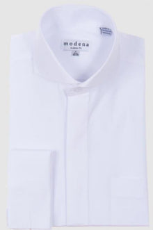 Mens Point Collar French Cuff White
