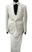 Mens One Button Shawl Lapel 3-Piece Suit Slim Fit Ivory Suit