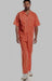 Mens Linen Walking Suit - Solid Coral Summer Outfit - Mens Linen Suit