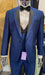 Retro Paris Suits Mens Suit Navy Blue