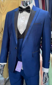 Retro Paris Suits Mens Suit Blue
