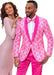 Mens Paisley Pattern and Wedding Tuxedo in Hot Pink