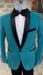 Mens Tiffany Blue Velvet Tuxedo Suit - Blazer - Velvet Sport Coat + Black Pants