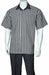 Mens 2pc Walking Suit Short Sleeve Casual Shirt and Pants Set Black