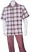 Mens 2pc Walking Suit Short Sleeve Casual Shirt and Pants Burgundy