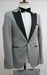 Mens One Button Peak Label Suit Gray and Black