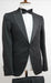Mens One Button Peak Label Suit Black