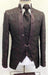 Mens Mandarin Collar Burgundy and Black