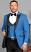 Mens One Button Peak Label Suit Royal