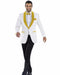 Mens Prom Blazer - White ~ Gold Blazer For Homecoming