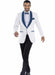 Mens Prom Blazer - White ~ Dark Navy Blazer For Homecoming