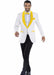 Mens Prom Blazer - White ~ Bright Gold Blazer For Homecoming