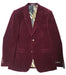 Mens Burgundy Slim Fit Corduroy 3pc Suit