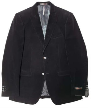 Mens Black Slim Fit Corduroy 3pc Suit