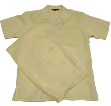 Mens Yellow Linen Leisure Suit