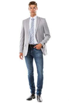 Mens Grey Modern Fit Suits Jacket