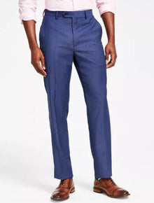 Mens Sharkskin Pants Blue Birdseye