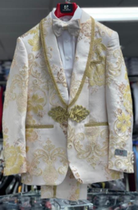 Mens White and Gold