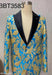 Mens Blazer - Turquoise and Gold Paisley Blazer - Fashion Prom Sport Coat